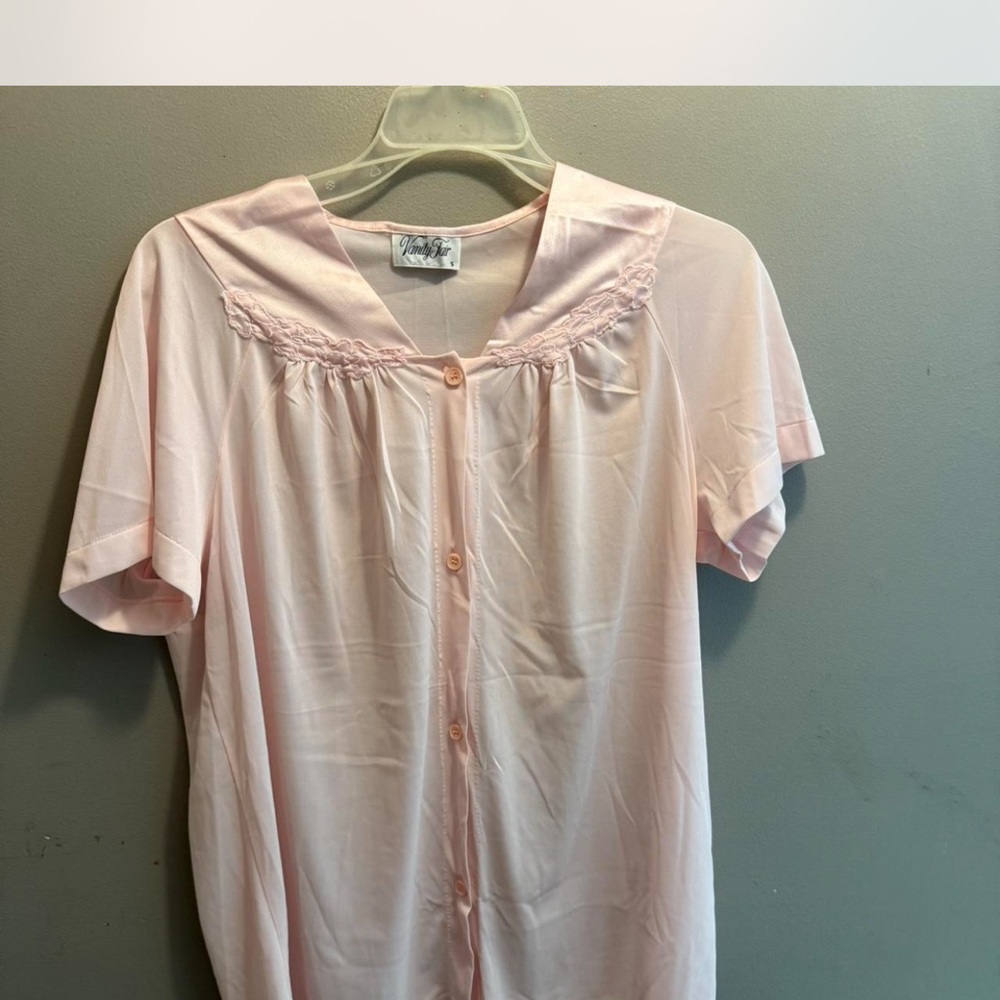 Vanity Fair Soft Pink Embroidered Night shirt